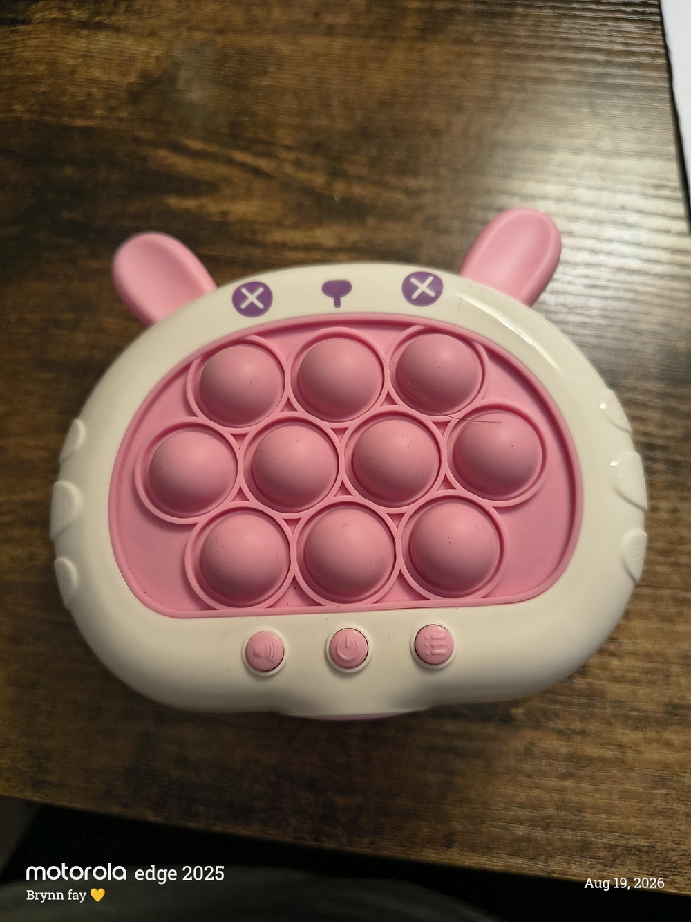 Amazon Pink Bunny Pop Fidget Toy